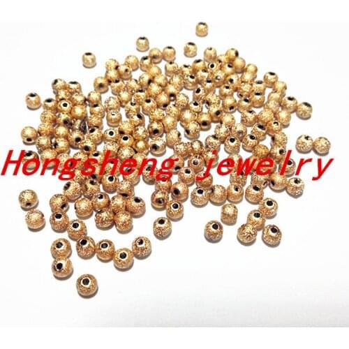2000/PCS 4mm gold Color Stardust Acrylic Round Beads Spacer jewelry Finding Free shipping