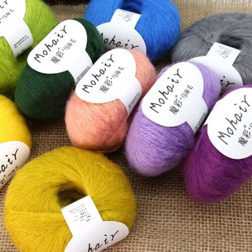 25g/Ball Acrylic Mohair Yarn Crochet Skin-Friendly Baby Yarn Worsted Hand-Knitting Thin Thread for Sweater Scarf