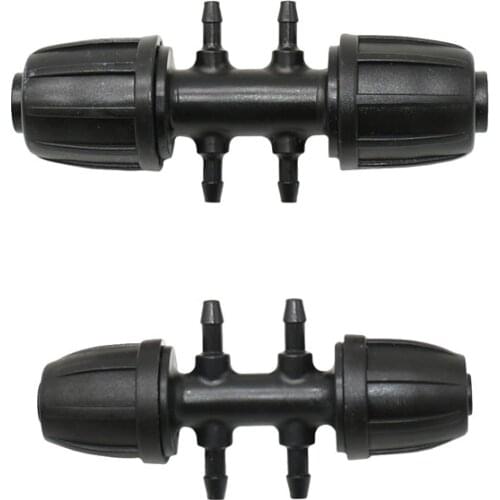 Garden 8/11 16mm to 3/5 hose 4-way connector water splitter barbed double way irrigation connector screw lock nut 25pcs