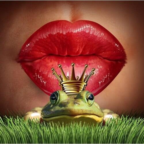 5D DIY diamond painting Lip Frog Prince Full Drill Diamond Embroidery Cross Stitch Mosaic Craft Kits Home Decor Christmas Gift
