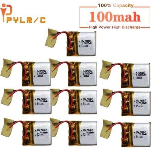 1/2/3/5/10Pcs 3.7v 100mah 751517 Lipo battery for Cx10 CX-10 CX-12 JJ810 820 828 V646 Rc Quadcopter Spare Parts 3.7v Battery