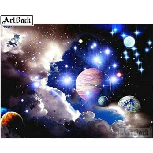 5d diy diamond painting space planet icon landscape full square drill home decoration 3D resin diamond cross stitch picture