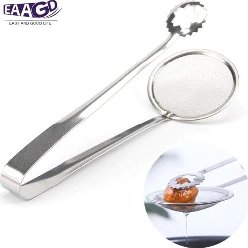 Non-Stick Filter Spoon With Clip,Frying Oil Filter Clip,Multi-Functional Stainless Steel Colander Oil-Frying