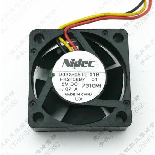 NIDEC D03X-05TL fk2-0697 5V 0.07A 3CM 30*30*10 3 wire double ball fan