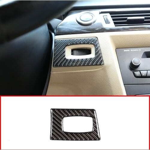 Epoxy Carbon Fiber Car Key Hole Frame Trim Stickers For BMW 3Series E90 E92 2005-2012 Left Hand Drive