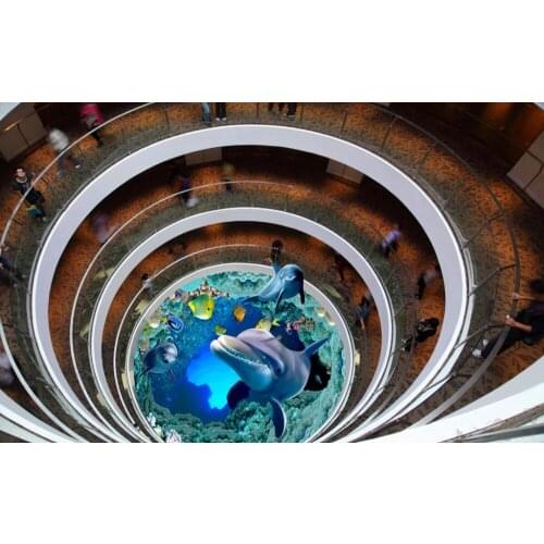 European Curtains Photo Painted 3D Curtain Living room dolphin curtains