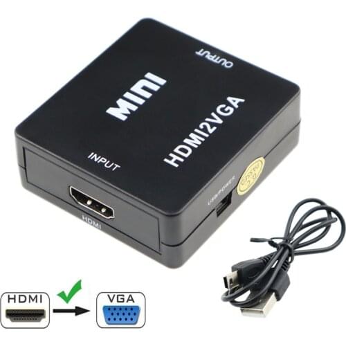 1080P HDMI to VGA Converter Box Full HD Video HDMI2VGA Adapter With 3.5mm Jack Audio Output For PC Laptop DVD PS4 XBOX360