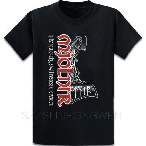 Mjoelnir Nordic Rune_Celticer Symbol Thor Hammer T Shirt Comical Printed Family Over Size S-5XL Summer Style Short Sleeve Shirt