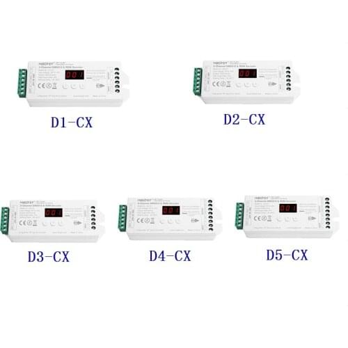 MIBOXER D1-CX D2-CX D3-CX D4-CX D5-CX 1 2 3 4 5 Channel DMX512 RDM Decoder Single Color RGB RGBW RGB+CCT; for LED light DC12-24V