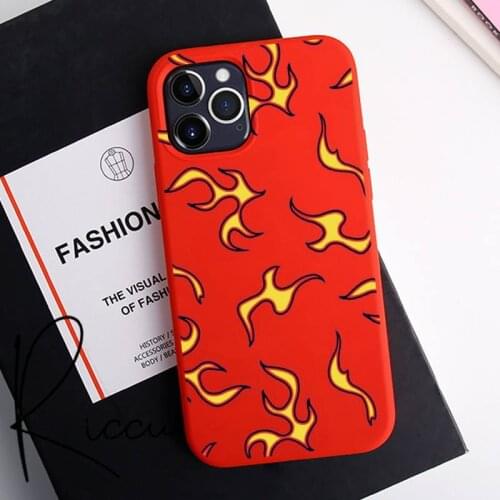 Chenel Fashion Flame Pattern Phone Case for iPhone 12 pro max mini 11 pro XS MAX 8 7 6 6S Plus X 5S SE 2020 XR red case
