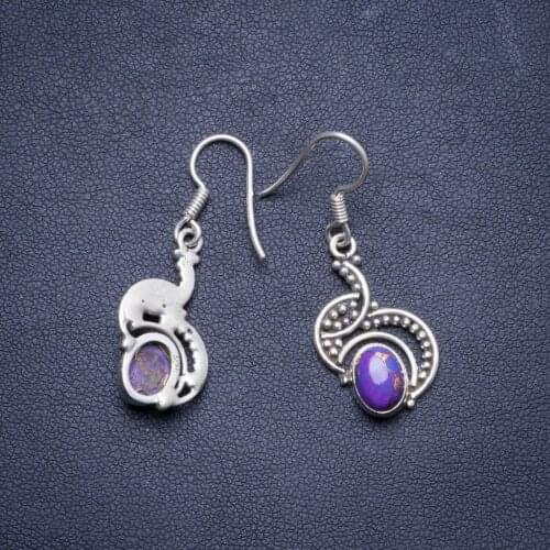 Natural Turquoise Handmade Unique 925 Sterling Silver Earrings 1.25" X4263