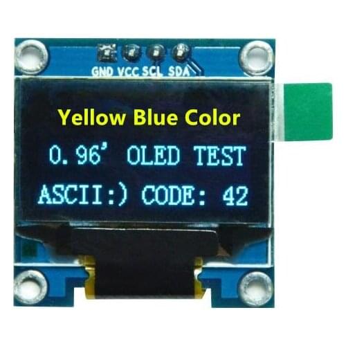 0.96 inch Yellow Blue OLED Module 3.0-5.5V 12864 IIC Interface 4Pin supply all data