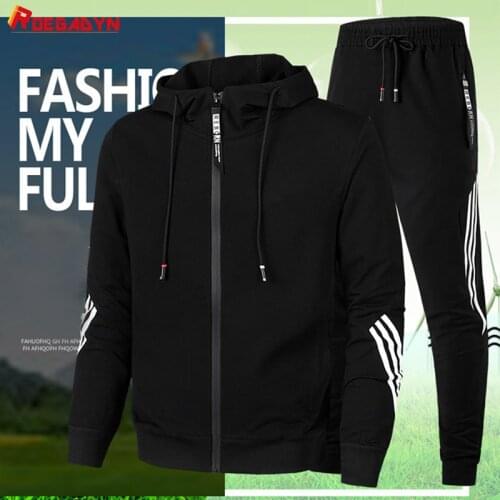 ROEGADYN New Tracksuit For Men Running Set Hoodie Gym Clothing Sportswear Jogging Suit Sports Spring Tracksuit For Men Casual