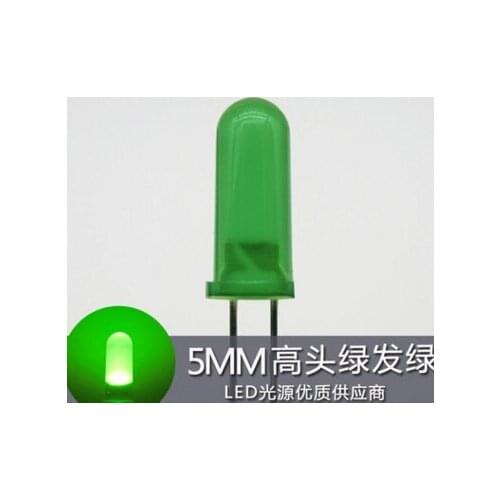 ODM Special Through Hole diffused 5mm green led diode light beads 5*12mm