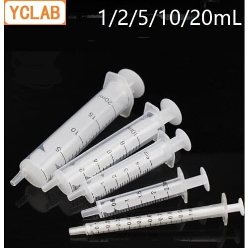 YCLAB 1/2/5/10/20mL Plastic Syringe Injector Ink Glue Sampler with no Rubber Pad no Needle Extract Feeding Coloclyster Labware
