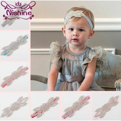 Nishine Children Girls Rhinestone Flower Headband Hair Bands Kids Girls Wedding Party Hair Accessories Princess Headwear