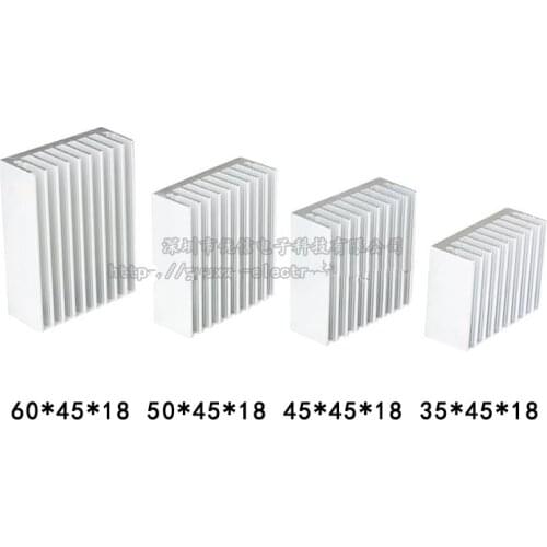 5pcs 35/45/50/60*45*18MM Heatsink Cooler Cooling Fin Aluminum Heat Sink Radiator for LED,Power IC Transistor,Module PCB Board