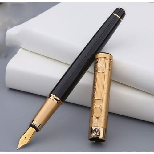High Quality Metal Pimio 902 Fountain Pen Black Golden eagle Titanium Nib Stationery Office School Supplies Ink Pens New
