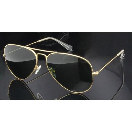 High Quality Glass Sunglasses Lens Vintage Sunglasses Men Women Gold Reflective Sunglasses UV400 Sun Glasses 55MM 58MM 2 Size