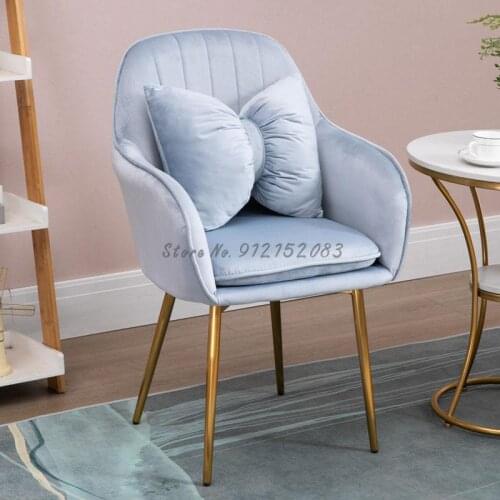 Nordic ins light luxury net red chair back chair home dining chair manicure chair makeup chair dressing chair golden lounge chai