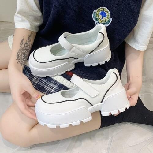 Student Net Red White Shoes Female Summer New Korean Version of The Sponge Cake with Velcro Hollow Single Shoes Women Shoes