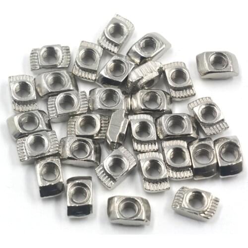 Carbon Steel 20 Series European T Sliding Nut Block Slot Nuts Drop In M5 Pack of 50