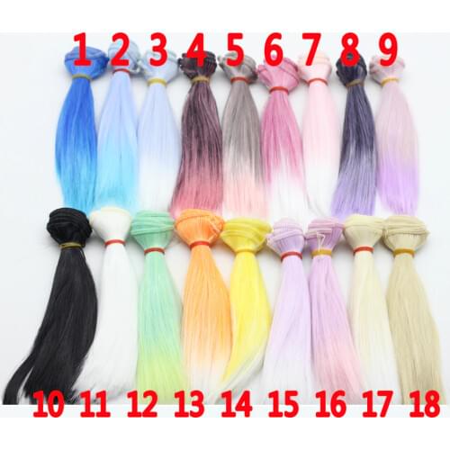 1pcs 15*100cm straight synthetic fiber pink blue purple colorfull color DOD AOD doll wig hair for 1/3 1/4 BJD diy ep016