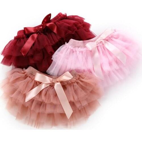 Toddler Baby Girls Layer Ballet Dance Pettiskirt Pants Mesh Bowknot Tutu Skirt Photo Props For Girls