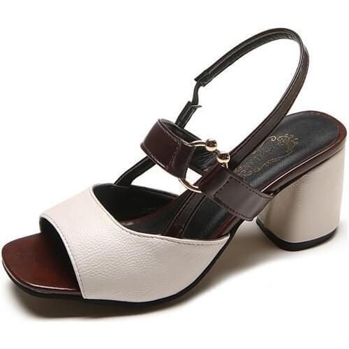 Womens Shoes 2019 Spring New Fashion Wild Thick With Fish Mouth Roman Shoes Hollowed Out With High Heel Sandals