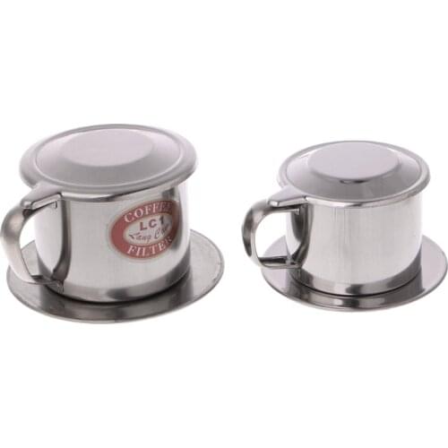 1 Pcs Vietnamese Coffee Filter Stainless Steel Maker Pot Infuse Cup Serving Modern Style Delicious