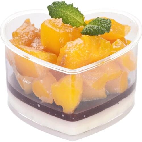 Promotion - Event Party Wedding Festival Suppliers, Disposable Plastic Tableware, 77*45mm/150ml Heart Dessert Cup, 10/Pack