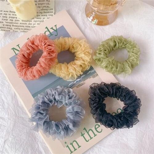 2Pcs/Set Lace Hair Ties Sweet And Versatile Fabric Hair Accessories For Women Korean Version Of The New Headbands