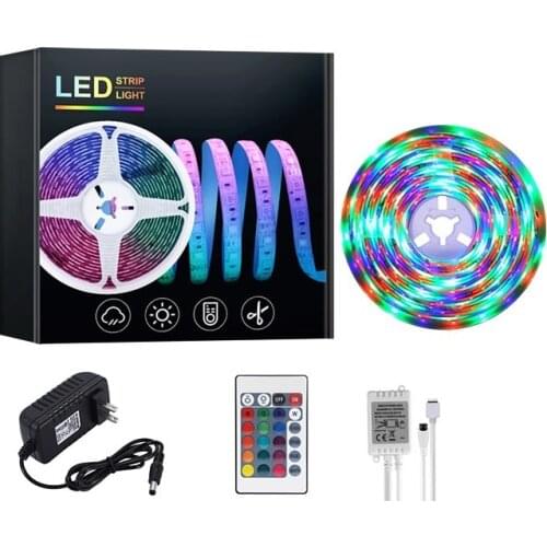 2835 RGB Led Strip Light DC12V RGB Flexible Tape Led Ribbon 5M 10M 15M 20M LED Strip Light With IR Remote For Christmas