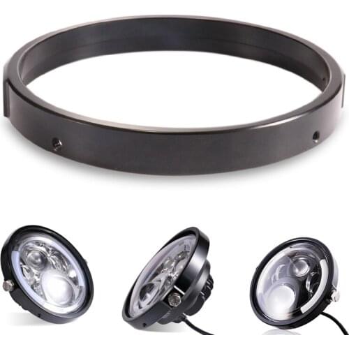 7 Inch Black/Chrome Round LED Headlight Adapter Mounting Ring Bracket for Touring Softail FLD
