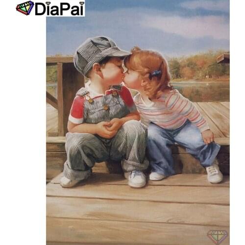 DIAPAI 5D DIY Diamond Painting 100% Full Square/Round Drill "Child couple" Diamond Embroidery Cross Stitch 3D Decor A21499