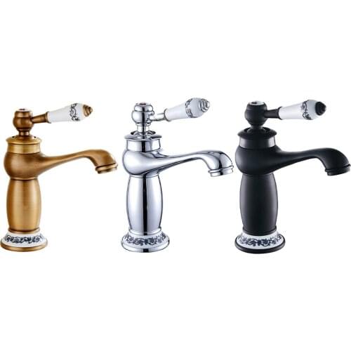 Antique Bathroom Sink And Bidet Faucet Old Bathroom Faucet Single Pole Ceramic Flower Bathroom Sink