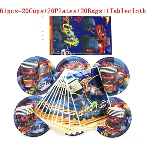Blaze and the Monster Machines Plates Cups Birthday Party supplies Kids Disposable tableware decoration Baby Shower Party favors