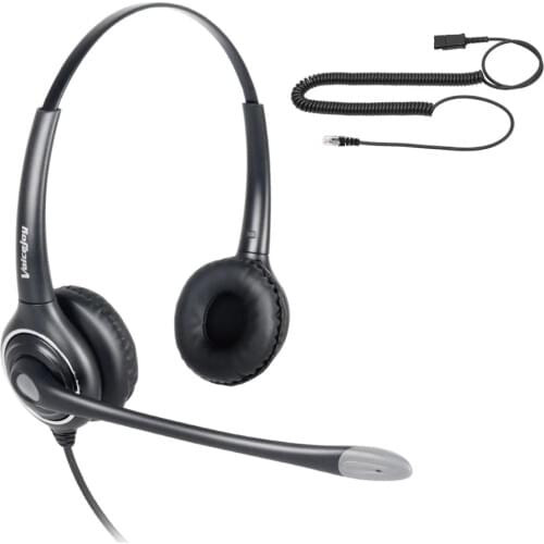 Binaural headset with RJ9 QD cable Headset noise canceling phone headphone with microphone for All office telephones