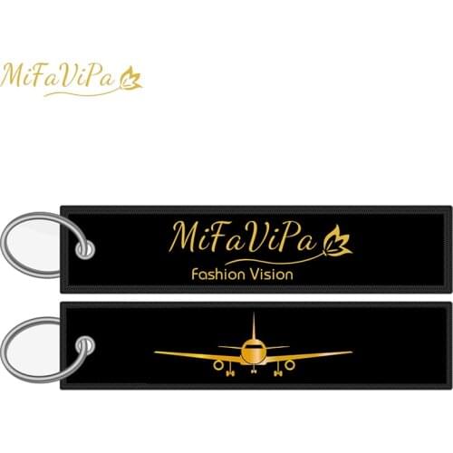 500 PCS Custom Keychain llaveros Safety Label Embroidery Customized Key Rings Chain for Aviation Gifts Fashion Jewelry