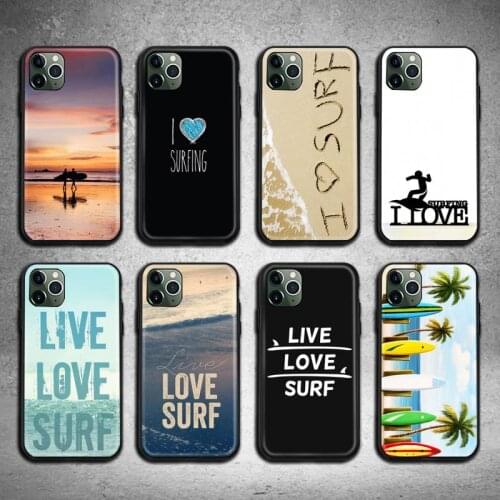 I love surfing Phone Case For iphone 12 11 Pro Max Mini XS Max 8 7 6 6S Plus X 5S SE 2020 XR cover