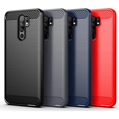 For Xiaomi Redmi 9 Case Cover Redmi 9A 9C 8A Note 8 T 9 Pro 9S 8T Anti-knock Bumper Soft TPU Carbon Fiber Phone Case on Redmi 9A