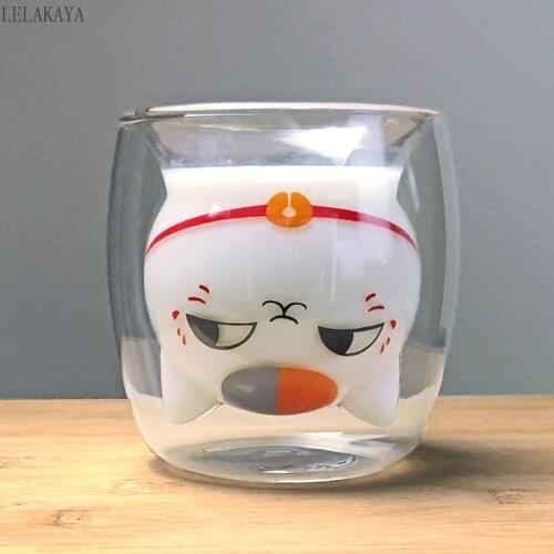 Anime Natsume Yuujinchou Takashi Sensei Cat Glass Resistant Drinking Cup Cute Mug Milk Tea Juice Coffee Cup Tableware Kids Gift