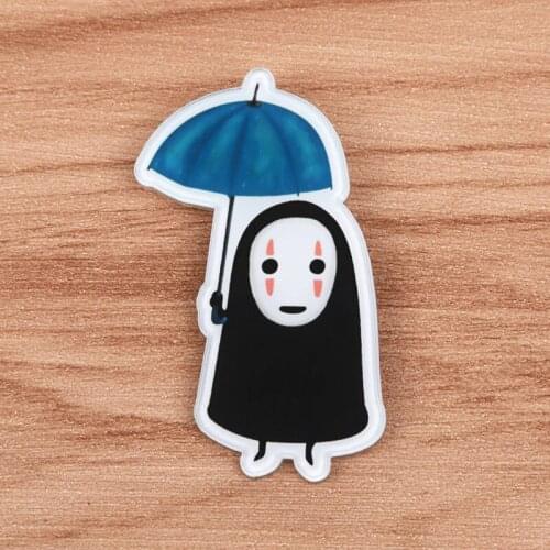 FFFPIN Japan Anime Badge Cartoon Coin No Face Man Badge Miyazaki Hayao Spirited Away Brooch Insigne Clothes Pin Girl Women Decor
