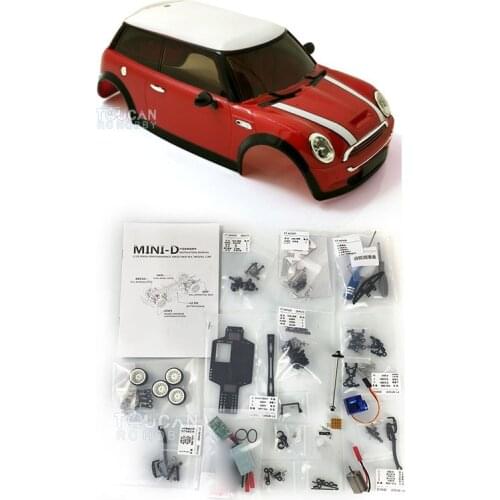 FTRC 1/28 AWD 4*4 Chassis MINI Body Shell KIT Motor Servo ESC For DIY BMW Drift Racing RC Car Model THZH1115-SMT5