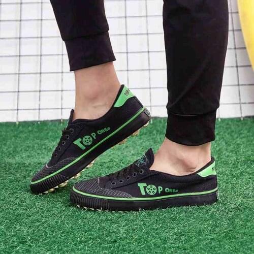 TOPONE football shoes Low help Soft bottom Breathable Canvas training shoes Artificial turf Short nail soccer shoes