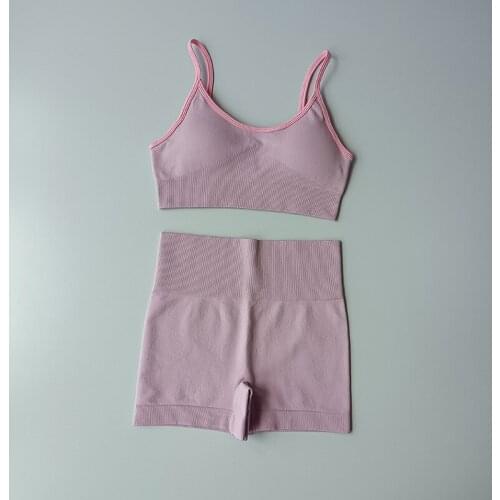 LANTECH Women Sports Suits Set Yoga Sets Gym Fitness Exercise Shorts Sportswear Sports Tights Bra Lifting Activewear Clothes