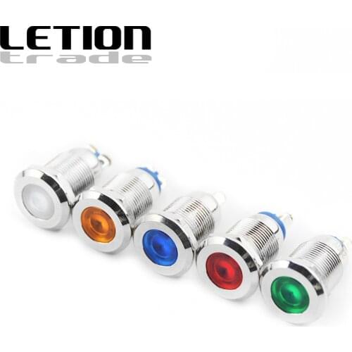 5pcs 12mm Metal Indicator Light LED Waterproof Signal Lamp 12V 24V 220V Pilot Seal Bulb Free shipping