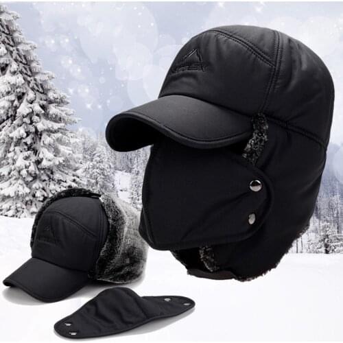 Men winter hat multifunction mask beanies ski windproof winter caps bonnet femme old man ear protector