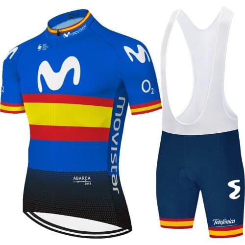 Movistar Conjunto Masculino Bicicleta Ropa Divise Uomo Tricota Abbigliamento Completo Ciclismo Estivo Maillot Ciclismo Hombre