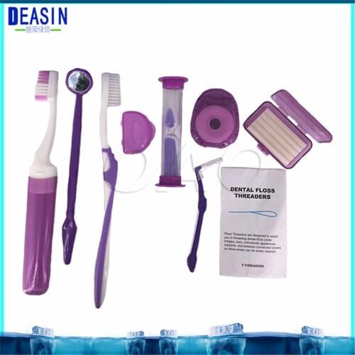 10Bags Dental Tools Orthodontic Oral Care Kit Teeth Whitening Suit Interdental Brush Dental Floss Mouth Mirror Tooth Brush